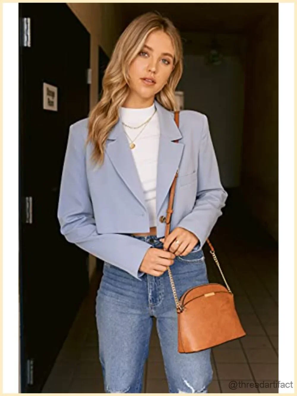 Faux Leather Small Dome Crossbody Bag with Chain Strap